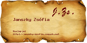 Janszky Zsófia névjegykártya