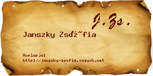 Janszky Zsófia névjegykártya