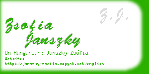 zsofia janszky business card