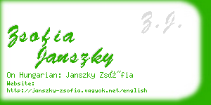 zsofia janszky business card